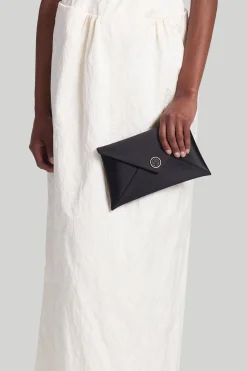Handbags-Altuzarra 'Medallion' Envelope Clutch Satin Black