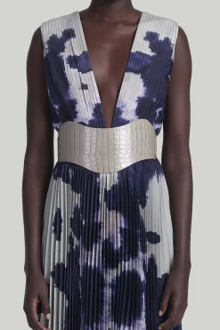 Exclusives|Exclusives-Altuzarra 'Reversible' Corset Belt Taupe Croc/Earth