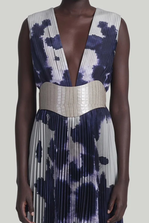 Exclusives|Exclusives-Altuzarra 'Reversible' Corset Belt Taupe Croc/Earth