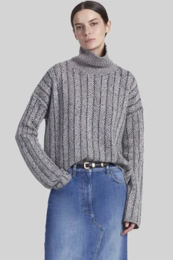Knitwear|Tops-Altuzarra 'Terence' Sweater Natural Melange/ Black