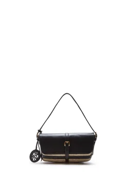 Feminine Tailoring|Feminine Tailoring-Altuzarra 'Watermill' Shoulder Leather Flap Natural/Black