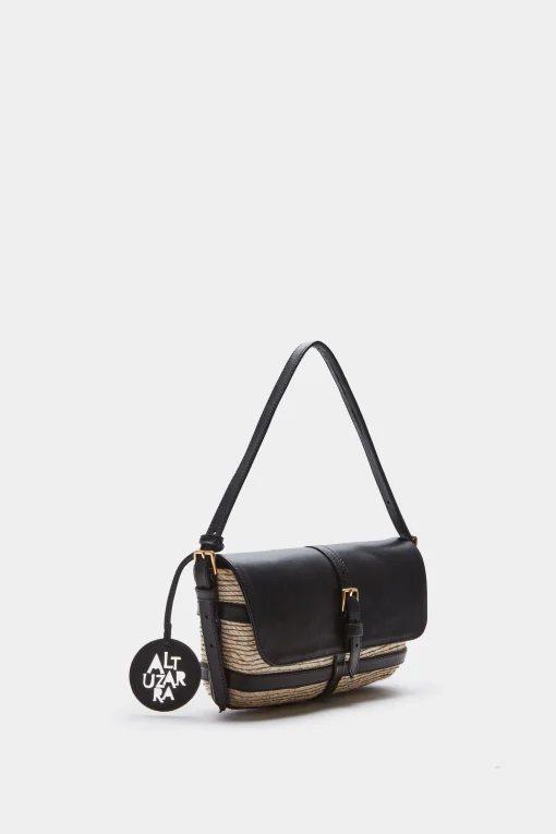 Feminine Tailoring|Feminine Tailoring-Altuzarra 'Watermill' Shoulder Leather Flap Natural/Black