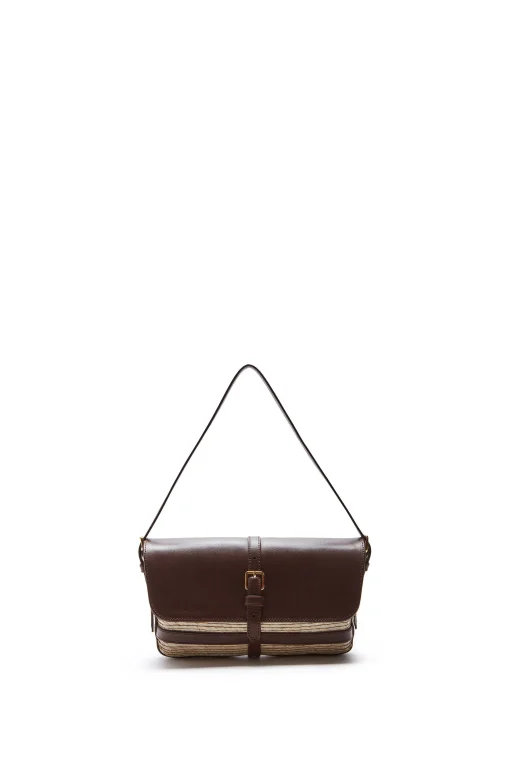 Vacation Wear|Handbags-Altuzarra 'Watermill' Shoulder Leather Flap Natural/Praline