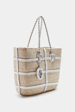 Handbags-Altuzarra 'Watermill' Tote E/W Natural/White