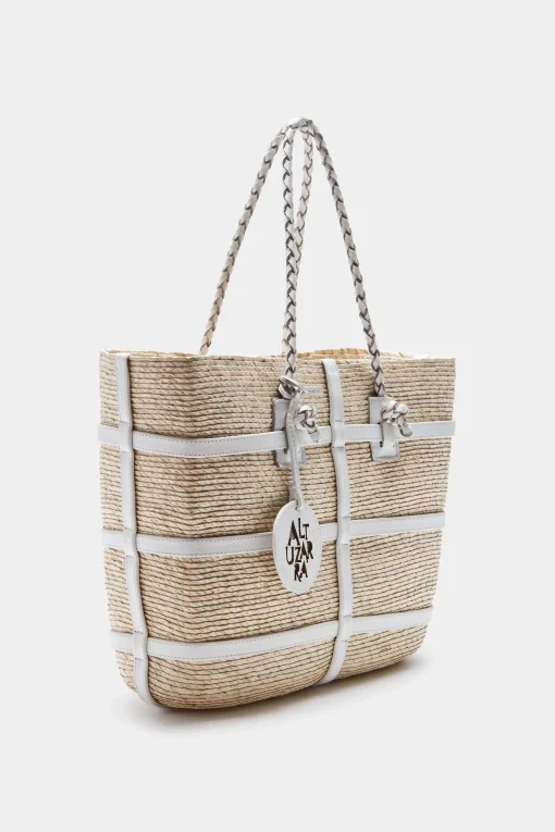 Handbags-Altuzarra 'Watermill' Tote E/W Natural/White